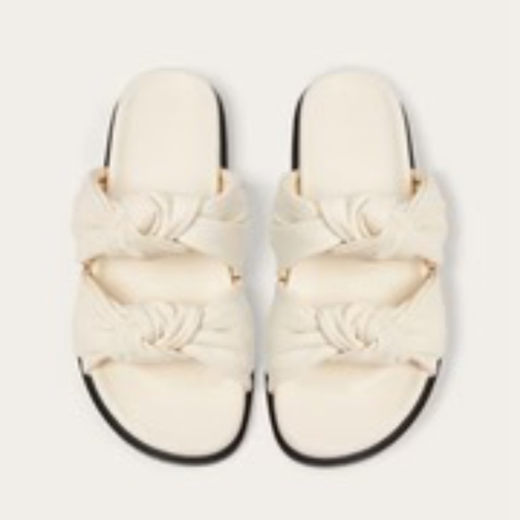 Dear Frances Shoes - NEW Dear Frances Tye Slide Sandal in Chalk Cream 9